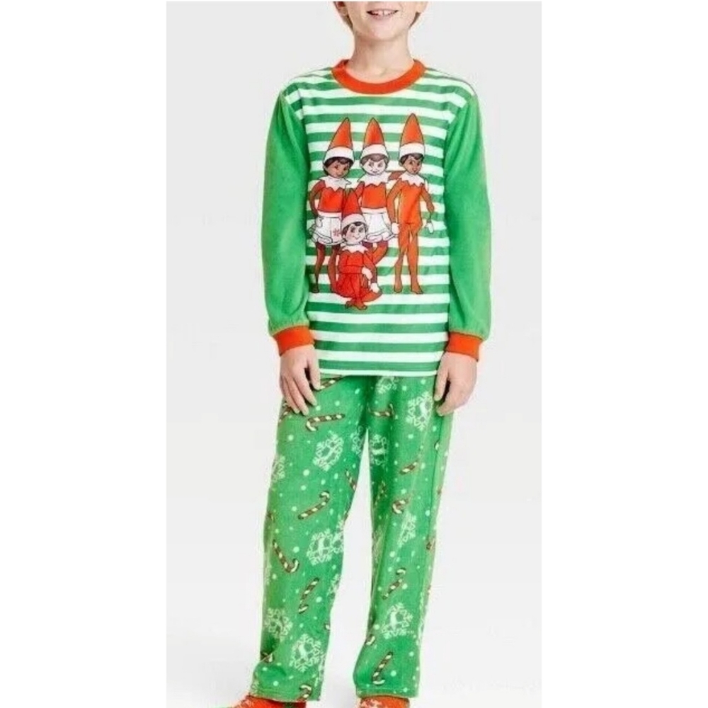 Elf On the Shelf Fleece Pajama Set Green Size M (8-10)